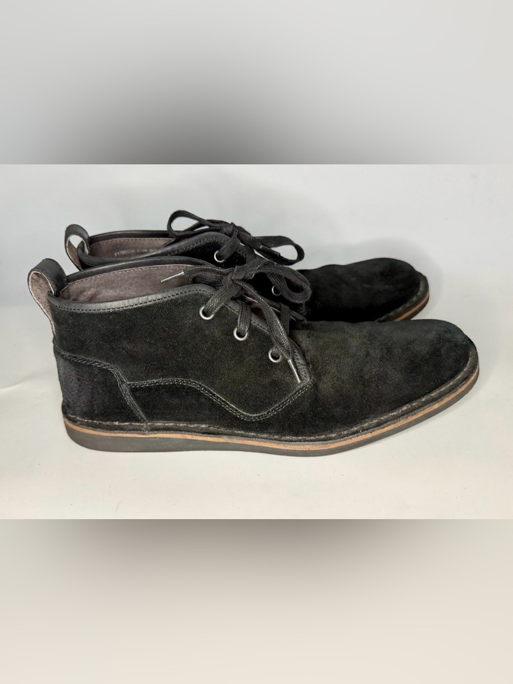 John Varvatos Star Chukka Boots Mens 9 Black Suede Hipster Preppy Urban MI USA - Picture 2 of 11